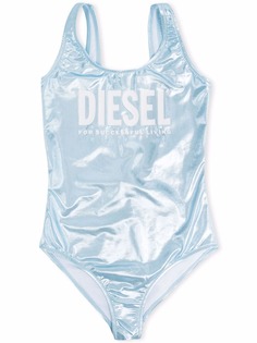 Diesel Kids купальник с эффектом металлик и логотипом