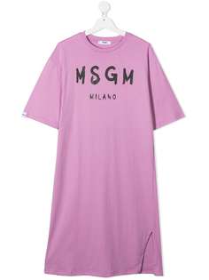 MSGM Kids платье-футболка с логотипом