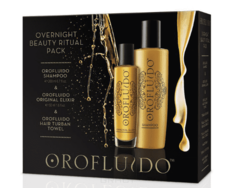 Набор Overnight Ritual Pack (эликсир 50 мл + шампунь 200 мл + тюрбан) Orofluido