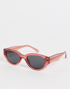 Круглые солнцезащитные очки унисекс в прозрачной красной оправе в стиле ретро A.Kjaerbede Winnie-Красный