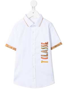 Alviero Martini Kids рубашка с логотипом и контрастной окантовкой