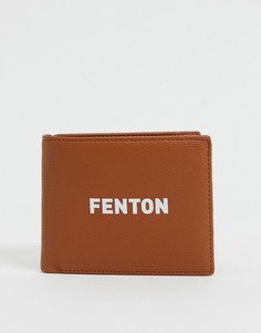 Бумажник двойного сложения из искусственной кожи Fenton-Коричневый цвет