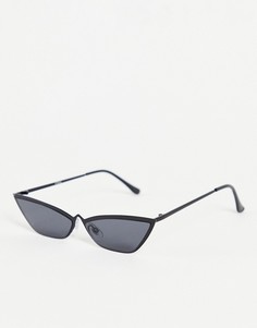 Солнцезащитные очки в объемной оправе узкой формы Солнцезащитные очки "кошачий глаз"-Золотистый Madein.
