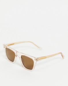 Узкие солнцезащитные очки в стиле унисекс в угловатой прозрачной оправе A.Kjaerbede Marvin-Прозрачный