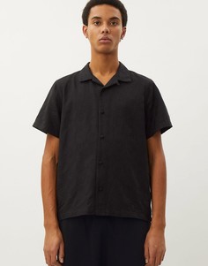 Черная рубашка с короткими рукавами и принтом пейсли Weekday-Черный цвет