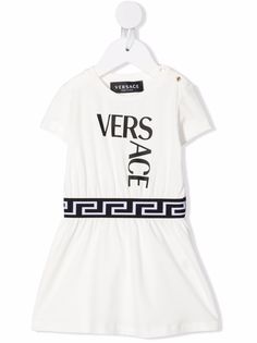 Versace Kids платье-футболка с отделкой Greca и логотипом