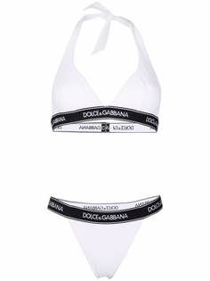 Dolce & Gabbana бикини с вырезом халтер и логотипом