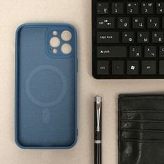 Чехол luazon для iphone 12 pro max, поддержка magsafe, силиконовый, темно-синий