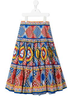 Dolce & Gabbana Kids юбка миди с графичным принтом