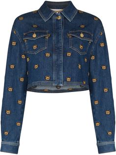 Moschino джинсовая куртка с вышивкой Teddy Bear