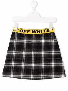 Off-White Kids клетчатая мини-юбка с логотипом