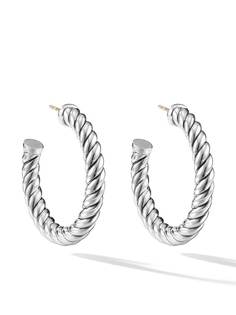 David Yurman серебряные серьги-кольца Cable Hoop