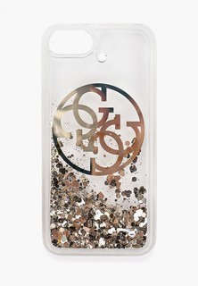 Чехол для iPhone Guess 8 / SE 2020, Liquid glitter 4G Circle logo Gold