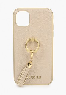 Чехол для iPhone Guess 11, Saffiano PU + Ring Beige