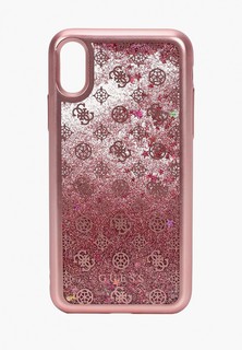 Чехол для iPhone Guess X / XS, Glitter 4G Peony Pink
