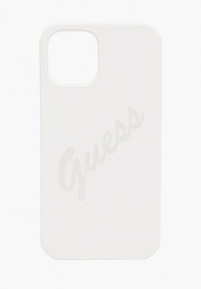 Чехол для iPhone Guess 12/12 Pro (6.1), Liquid silicone Script logo Cream