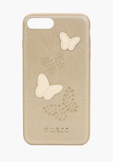 Чехол для iPhone Guess 7 Plus / 8 Plus, Studs&Sparkles PU/Butterflies Beige