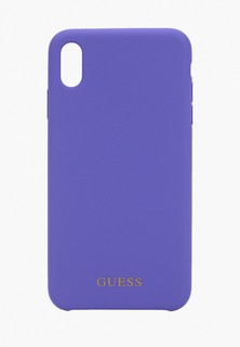 Чехол для iPhone Guess XS Max, Silicone collection Gold logo Purple