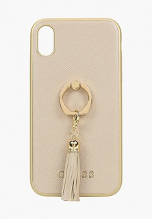 Чехол для iPhone Guess XR, Saffiano PU + Ring Beige