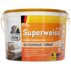 Краска водоэмульсионная DufaRetail Superweiss Plus База1 белая, 10 л Düfa