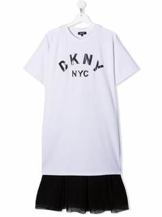 Dkny Kids платье-футболка с тюлем