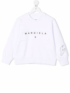 MM6 KIDS logo-print fleece sweatshirt