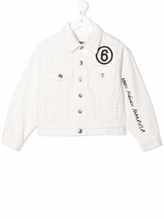 MM6 MAISON MARGIELA KIDS джинсовая куртка с вышитым логотипом