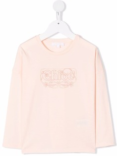 Chloé Kids футболка с длинными рукавами и логотипом