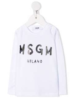 MSGM Kids футболка с длинными рукавами и логотипом