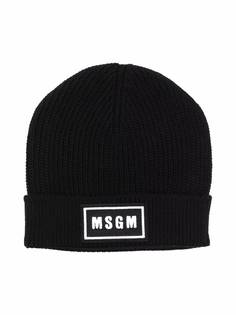 MSGM Kids шапка с нашивкой-логотипом