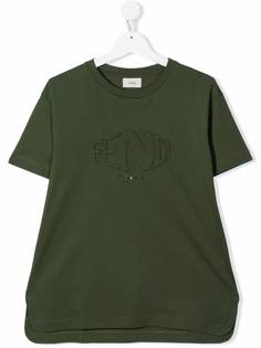 Fendi Kids футболка с тисненым логотипом