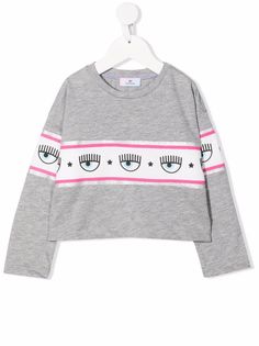 Chiara Ferragni Kids футболка Logomania с длинными рукавами