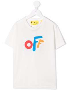 Off-White Kids футболка из органического хлопка с логотипом