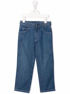 Chloé Kids прямые джинсы с плетеной отделкой