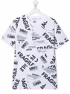 MM6 Maison Margiela Kids футболка с принтом Fragile