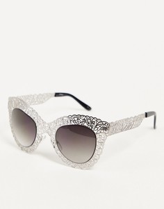 Солнцезащитные очки с оригинальной оправой Jeepers Peepers-Серебристый
