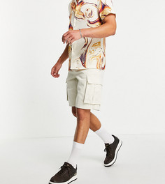 Светло-бежевые шорты карго свободного кроя из саржи New Look-Светло-бежевый цвет