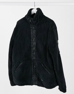 Черная куртка из искусственного меха на длинной молнии ASOS Unrvlld Spply-Черный