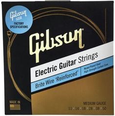 SEG-BWR11 BRITE WIRE REINFORCED ELECTIC GUITAR STRINGS, MEDIUM GAUGE Gibson