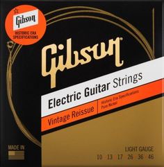 SEG-HVR10 VINTAGE REISSUE ELECTIC GUITAR STRINGS, LIGHT GAUGE Gibson