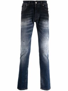 John Richmond узкие джинсы с эффектом разбрызганной краски