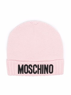 Moschino Kids шапка бини с нашивкой-логотипом