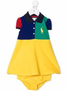 Ralph Lauren Kids платье-рубашка в стиле колор-блок с вышитым логотипом