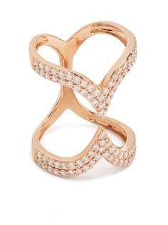 Djula кольцо Open V из розового золота с бриллиантами