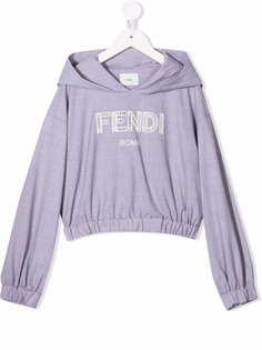 Fendi Kids худи с вышитым логотипом