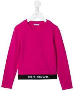 Dolce & Gabbana Kids футболка с длинными рукавами и логотипом