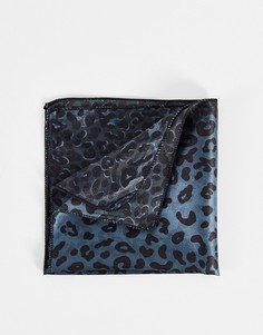 Платок для нагрудного кармана с леопардовым принтом Bolongaro Trevor-Голубой