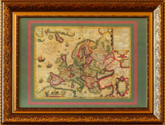 Картина новая европа (карта успеха) коричневый 84x64 см.