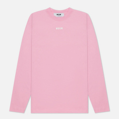 Женский лонгслив MSGM Micrologo Basic Crew Neck, цвет розовыйS