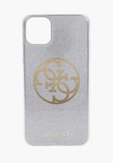 Чехол для iPhone Guess 11 Pro Max, 4G Circle Logo PC/TPU Glitter Light grey